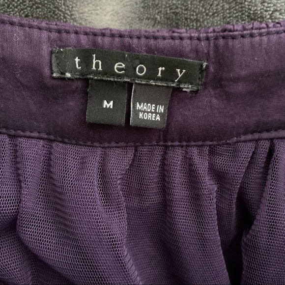 THEORY modal silk purple dress with bow tie fully lined size Medium - Picture 2 of 8